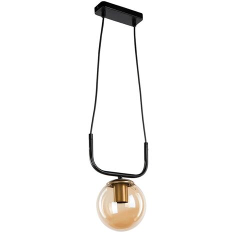 Deckenlampe Terena ASZ1422 aus schwarzem Metall mit 1 Lampenfassung H75xB21 (1/3)