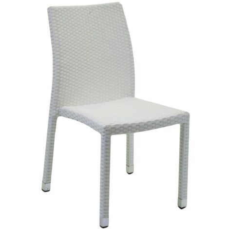 Polyrattan-Stuhl in Eisweiß cm 61 x 47 x 88h (1/3)