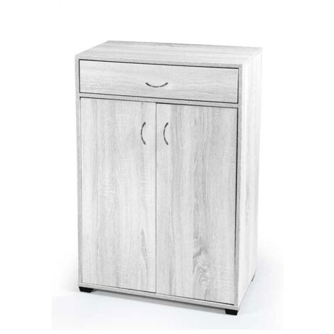 Weißer Schuhschrank mit Regalen und Schublade 63 x 33 x 95 h (1/2)