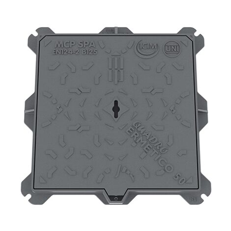 Gusseisen Schachtabdeckung Klasse B - 70x70cm Klärgrubendeckel 10t Tragkraft