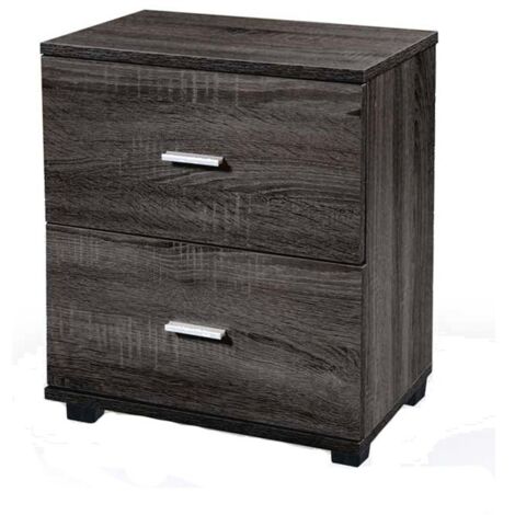 Grauer Schlafzimmer-Nachttisch mit Schubladen cm 40 x 30 x 45 h (1/3)