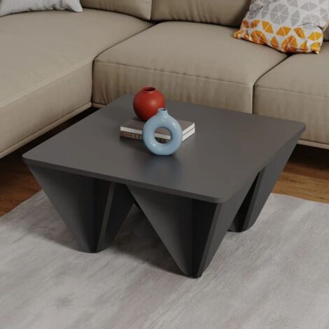 Diamond quadratischer Designtisch für Wohnzimmer Anthrazit (1/5)