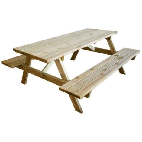 Klapptisch mit Holzbänken Picknicktisch Gartenarbeit Camping (1/3)