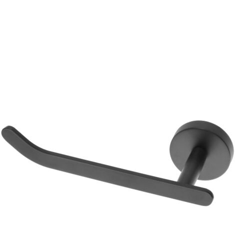 Badezimmerrollenhalter, Wandzubehör aus mattschwarzem Stahl, Serie Chic Black. (1/2)