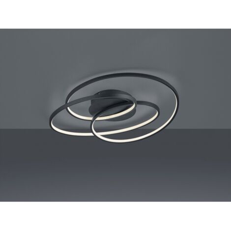 Gale Deckenleuchte 3 Kreise Mattschwarz Led 38,5 W Dimmbar L60 cm Trio Beleuchtung (1/2)