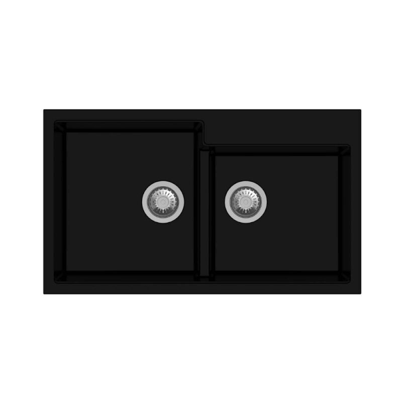 Lavello Tip Toe N200 2 Vasche Negro 86x50 cm