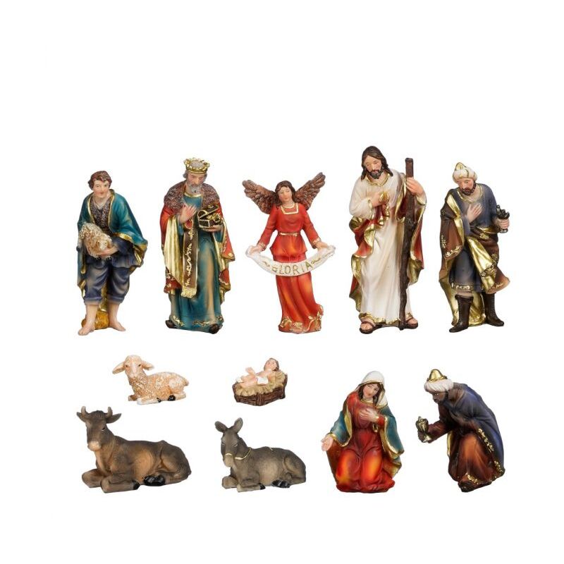 Belén de colores con 11 figuras