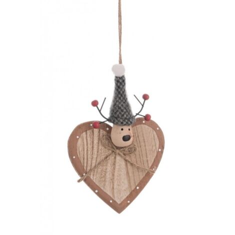 Pendaglio Matisse Cuore C de 6x - Decoración Navideña de Madera de Paulonia