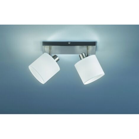 Faretto Orientabile Mars Reality - 2 Lampade E14, 40W, Design Nichel Opaco/Bianco, 25x21cm - Foto 14