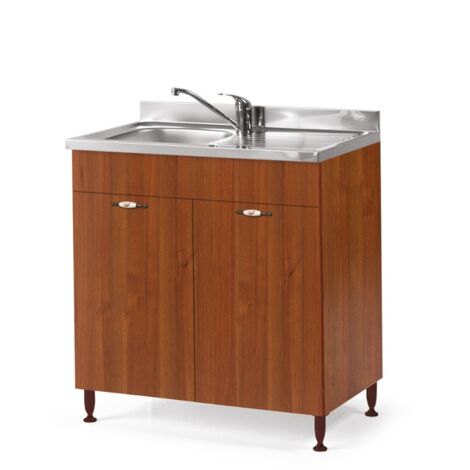 Fregadero de cocina de nogal antiguo 2 puertas Cm 80x50xH 85