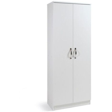 Mueble zapatero blanco con dos puertas multiusos 6 baldas cm182x71x38 (1/5)