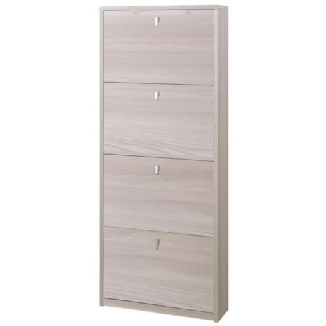 Scarpiera delgada ahorra espacio cuatro puertas Olmo Claro 63x18x h154 cm