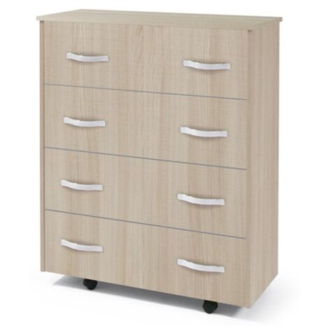 Mesa de Noche Plegable en Olmo con Base de Lamas 85x36xAlt.100 cm
