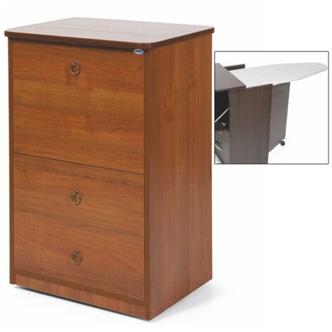 Mueble tabla de planchar Nogal Madera melamínico antiguo 3 cajones cm 44x57xH.89 (1/5)