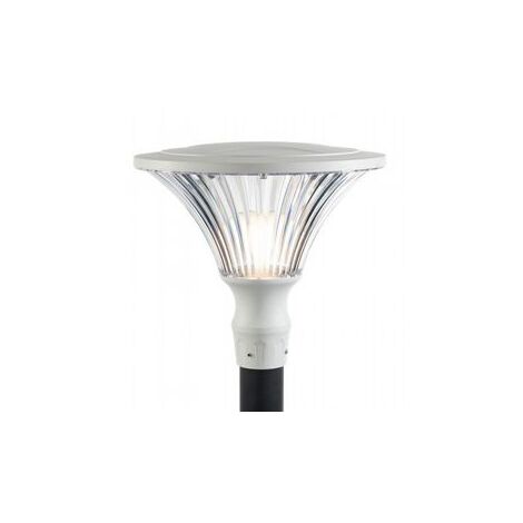 Lámpara exterior de aluminio fundido, difusor transparente, 60mm de diámetro, altura máxima 160mm, IP65 blanco (1/5)