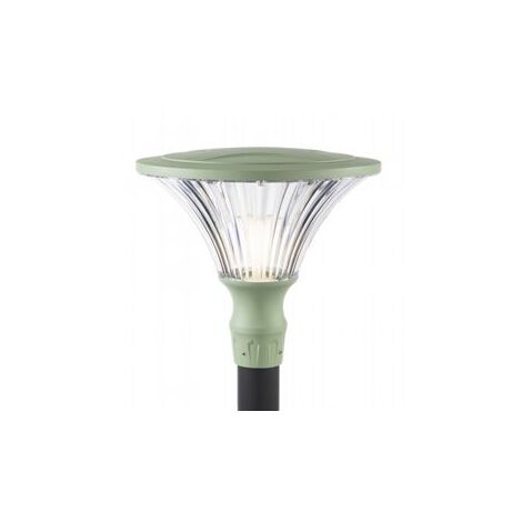 Lámpara de exterior de aluminio fundido con difusor transparente en salvia (1/5)