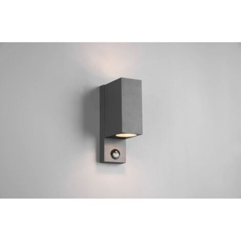 Aplique de Exterior Cuadrado Doble Emisión Sensor de Movimiento Roya Antracita IP44 Trio Lighting (1/5)