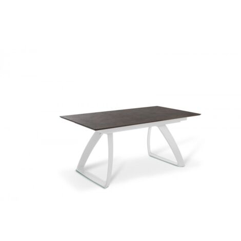 Mesa Extensible - Barret - 90cm x 170/270cm x 76cm - HPL Ruggine y Aluminio Blanco (1/5)
