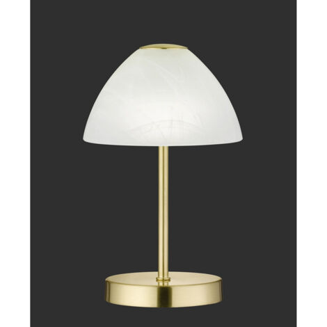 Queen Led Lámpara de mesa Regulable Latón Alabastro Pantalla de vidrio Trio Iluminación (1/2)