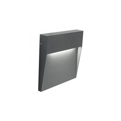 Lámpara de pared cuadrada de aluminio fundido con difusor satinado - 6W, 711 lúmenes, luz cálida grafito (1/3)