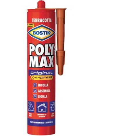 Adesivo Polymax Originale Express Bostik in Terracotta da 425 grammi.