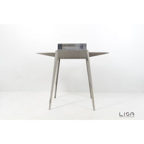 Barbacoa Etna mini acero terraza jardín cm 102 x 55 x 85 h