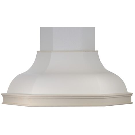 Campana esquinero rústica CONTEA blanca con estructura de madera con incrustaciones color tabaco 105 cm