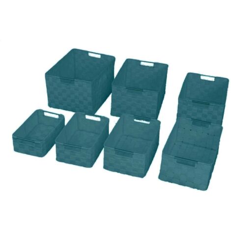 Cajón poliéster verde agua rectangular 1-7 cm38x28h21 (1/3)