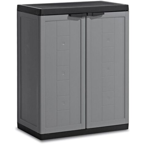 Armario bajo gris negro 68x39x85H cm. Alegre