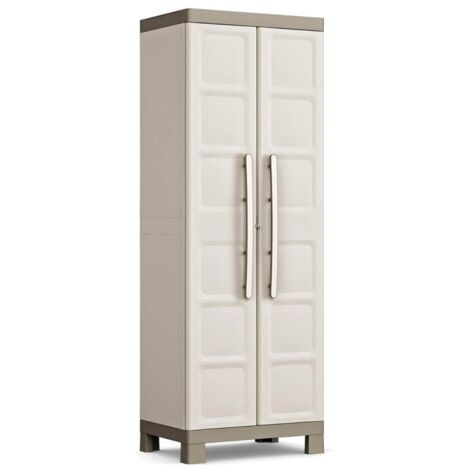 Armario multiusos de dos puertas y cuatro baldas Beige EXCELENCIA 89x54x h182 cm