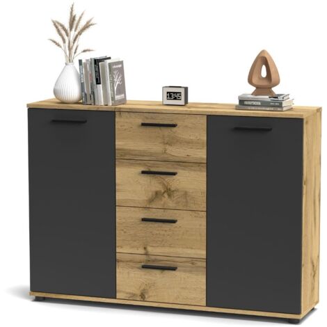 Credenza de roble Wotan 120,2x85,3x32,5 (1/4)