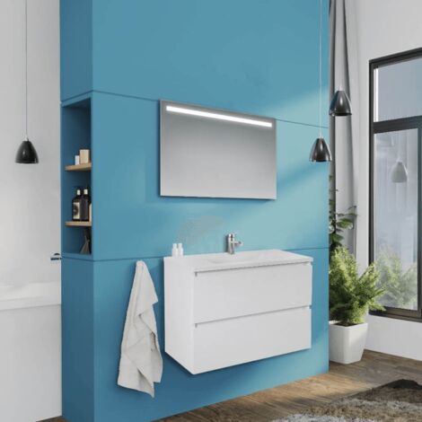 Mueble de baño suspendido Carezza blanco brillo 80x46x54 H (1/5)