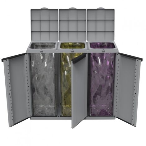 Papelera Resina 3 Puertas Cm. 102x39x89