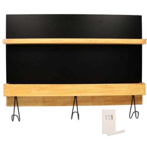 Pizarra con colgador de madera de 3 plazas y tiza cm60x40-47x8 (1/5)