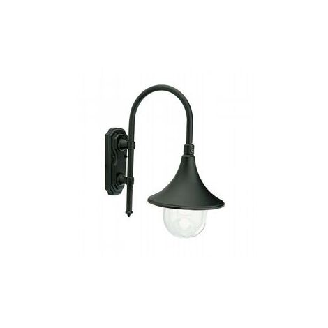 Aplique de aluminio fundido con difusor transparente - Altura máxima de la lámpara 150mm - Potencia máxima 60W negro (1/5)