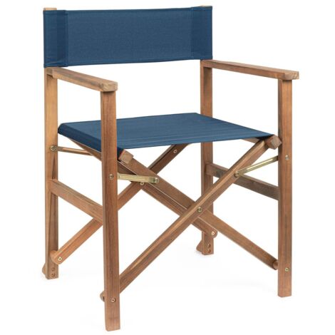 Silla Regista Noemi Azul - Madera de Acacia - Tela de Poliéster - 52x59x83 cm (1/5)