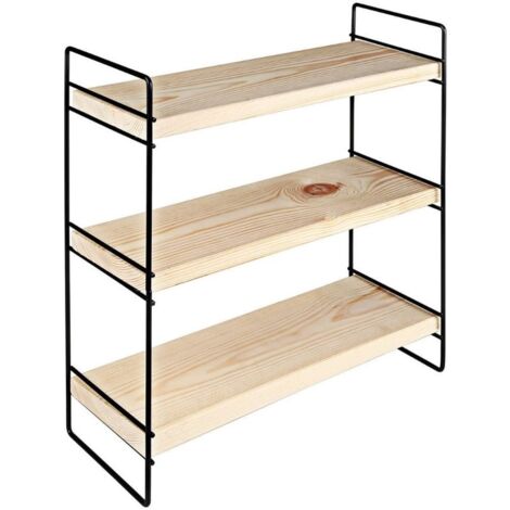 Estantería Hobby 3 estantes 40x13x40 negro ASZ1571 (1/5)