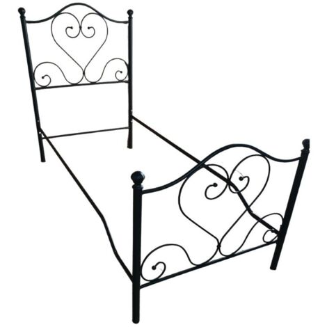 Cama queen size Poppy hierro forjado negro oro (1/5)
