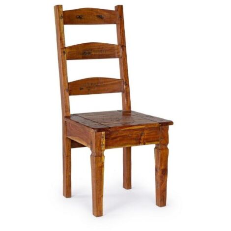Silla Chateux en madera de acacia rústica antigua (1/5)