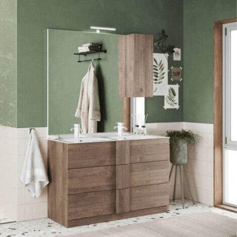Mueble de baño con bañera doble Salemi120 en roble mercure (1/5)