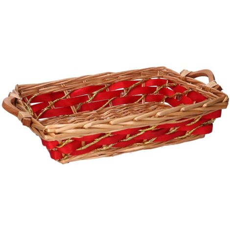 Cesta rectangular mimbre rojo miel cm48/52x36h13 (1/5)