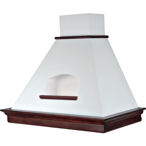 Campana extractora MARY C/NICCHIA de acero inoxidable blanco y estructura de madera color tabaco 60 cm (1/3)