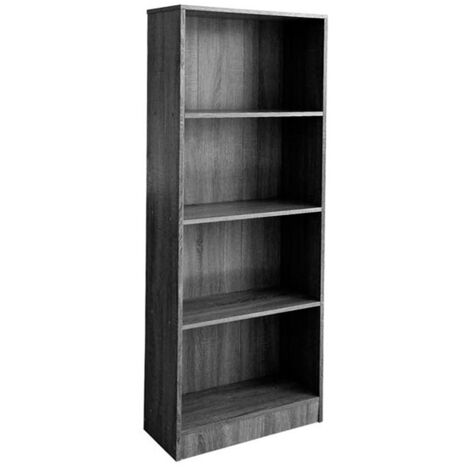 Librería de oficina dormitorio gris de pared 60 x 24 x 170 cm (1/3)