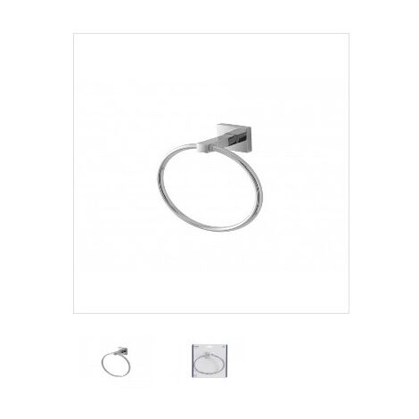 Toallero Feridras Rock: una elegante combinación de cromall y vidrio esmerilado (Código 015405). (1/3)