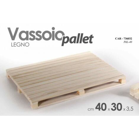 24x Bandeja de madera mini palet 40 x 30 x 3.5 h