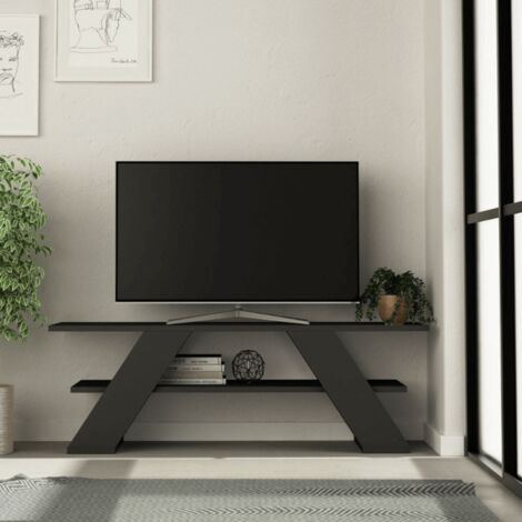 Mueble TV abierto Farfalla 120 2 baldas antracita (1/3)