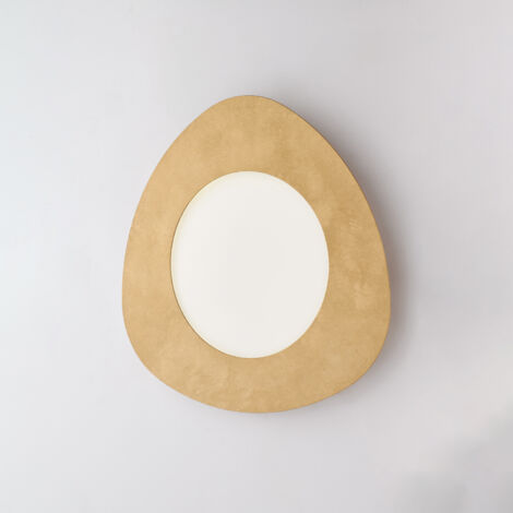 Plafoniera triangolare in metallo laccato con decorazione oro antico e led integrato H.5 - Ø 40