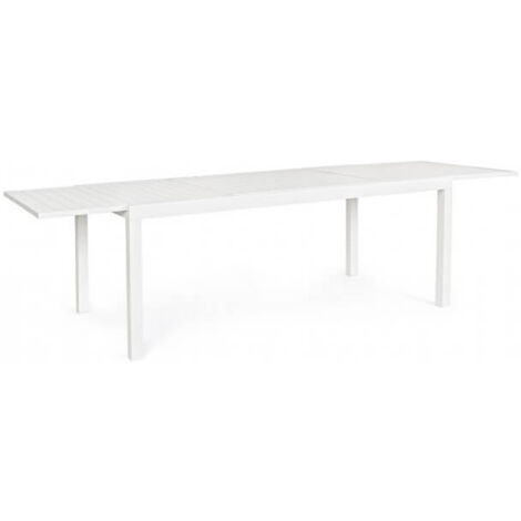 Mesa extensible Hilde 200/300x100 cm en aluminio blanco (1/5)