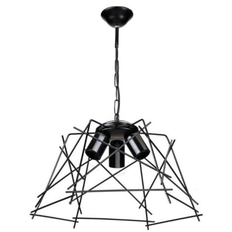 Lámpara de suspensión Tena MDL3854 luces en metal negro asimétrico (1/5)