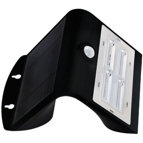 Lámpara solar de pared negra